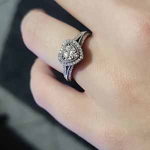TruMiracle 1/4 CT White Diamond Sterling Silver heart ring
